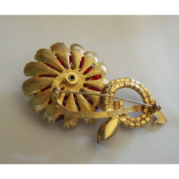 Mid-Century Aurora Borealis Rhinestone Brooch - Picture 6 of 9